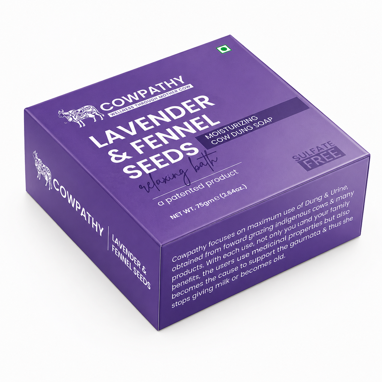 Cow dung Soap Lavender - Fennel seeds