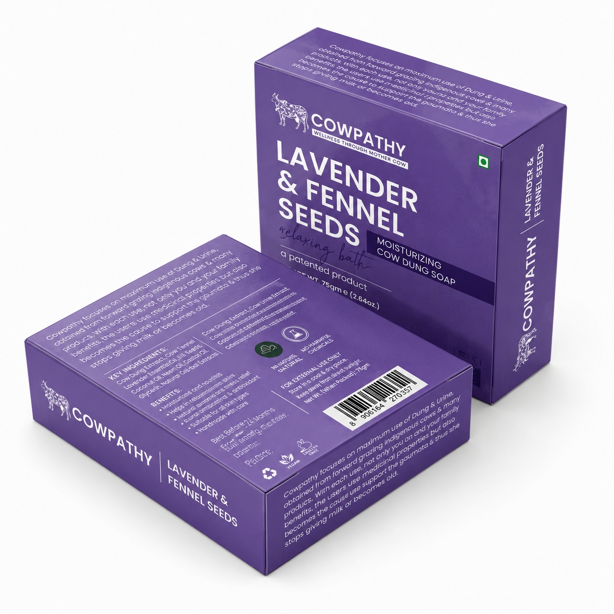 Cow dung Soap Lavender - Fennel seeds