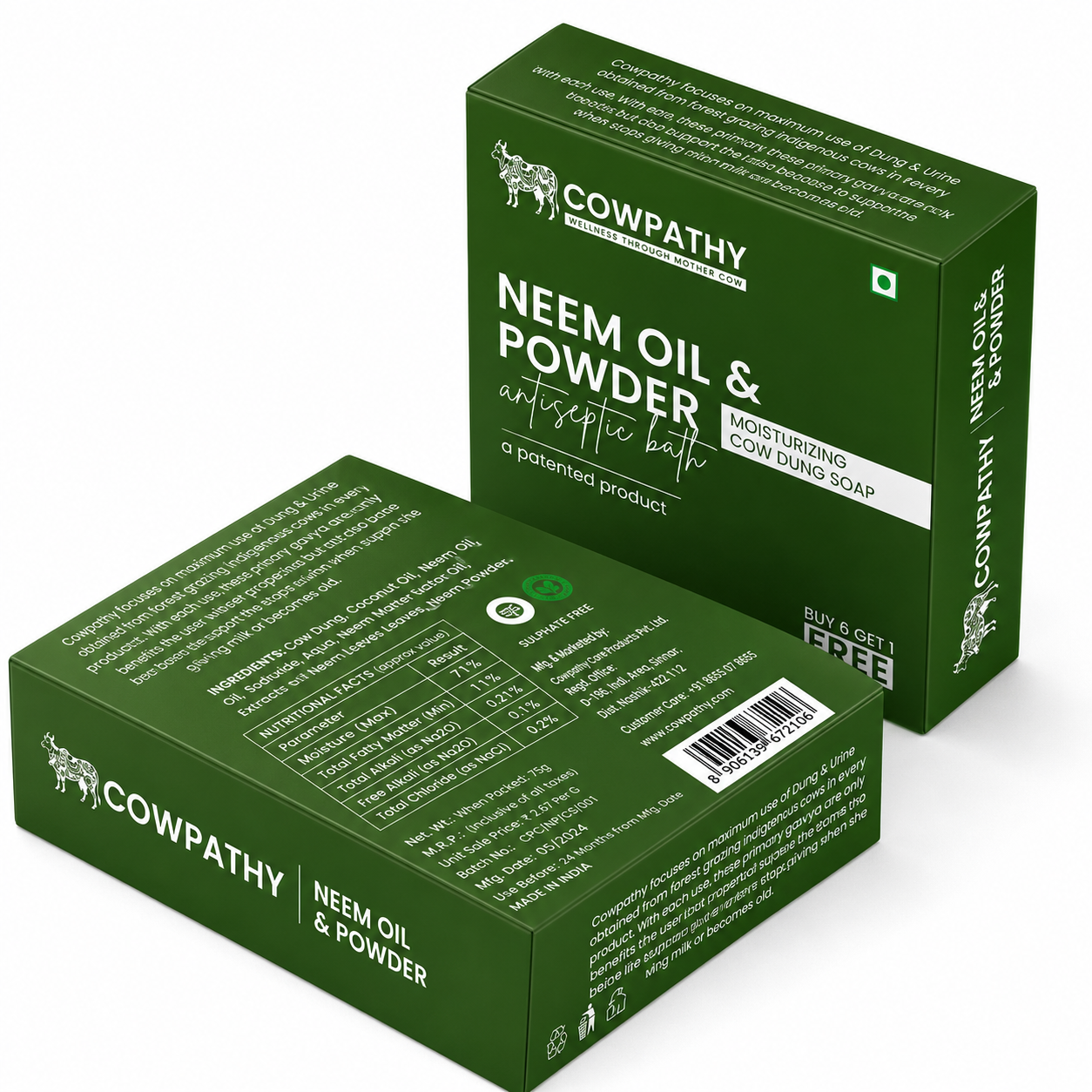 Cow dung Soap Neem oil - Neem Powder