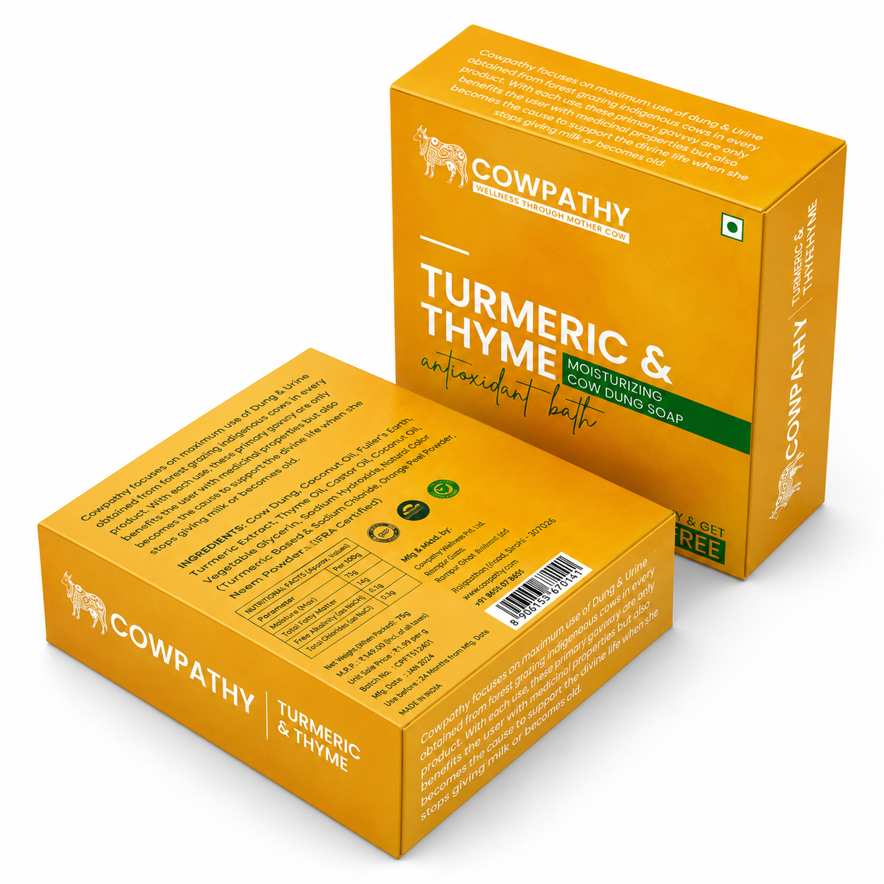 Cow dung Soap Turmeric - Thyme