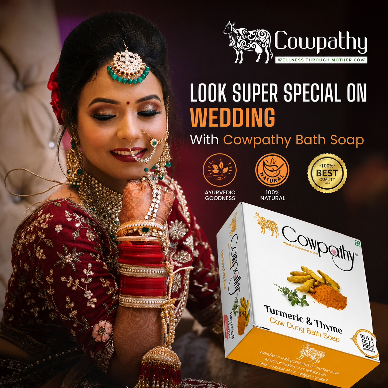 Cow dung Soap Turmeric - Thyme