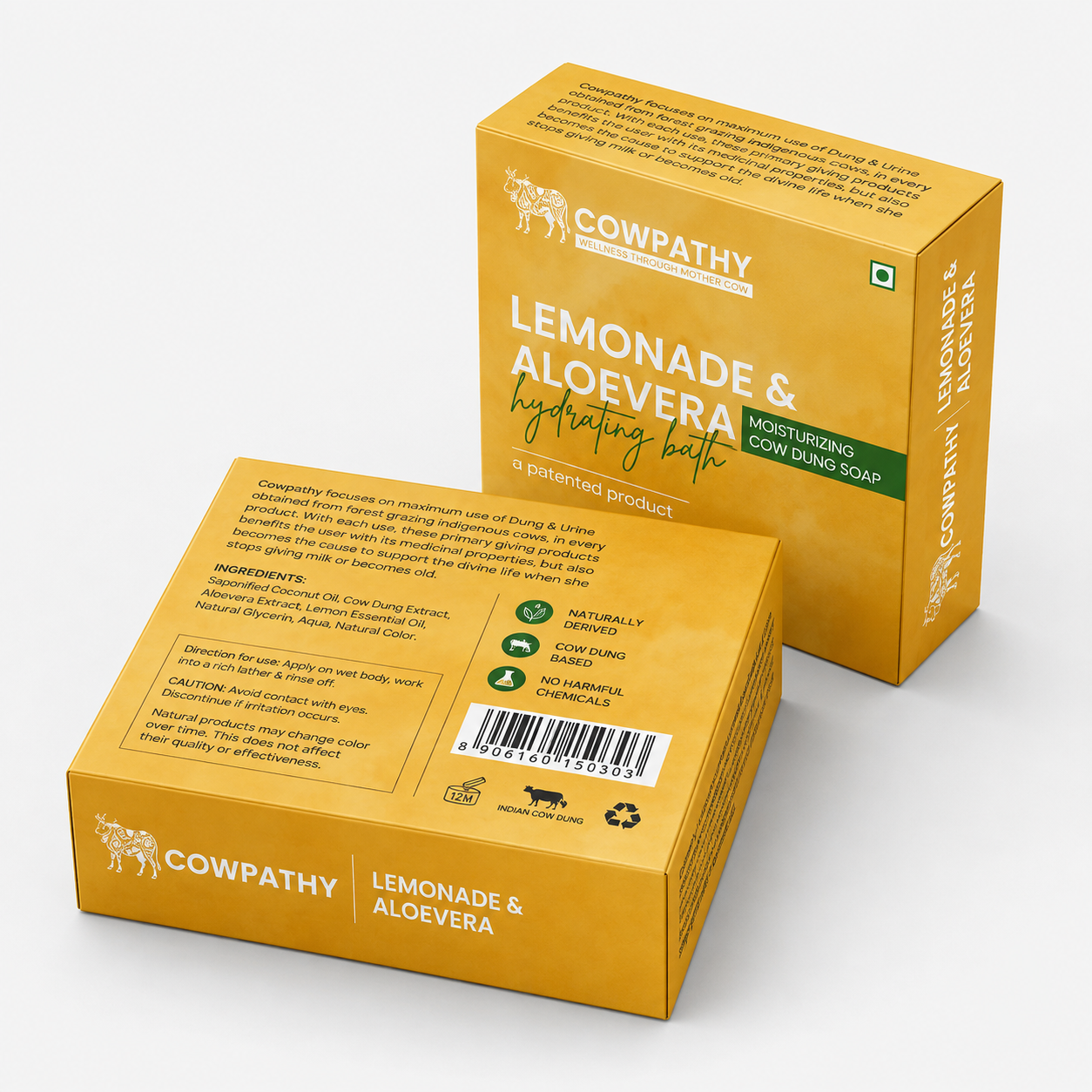 Lemonade & Aloe Vera Cowdung Soap - Pack of 7
