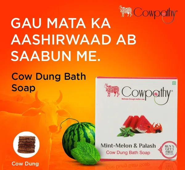 Cow dung Soap Mint - Melon - Palash
